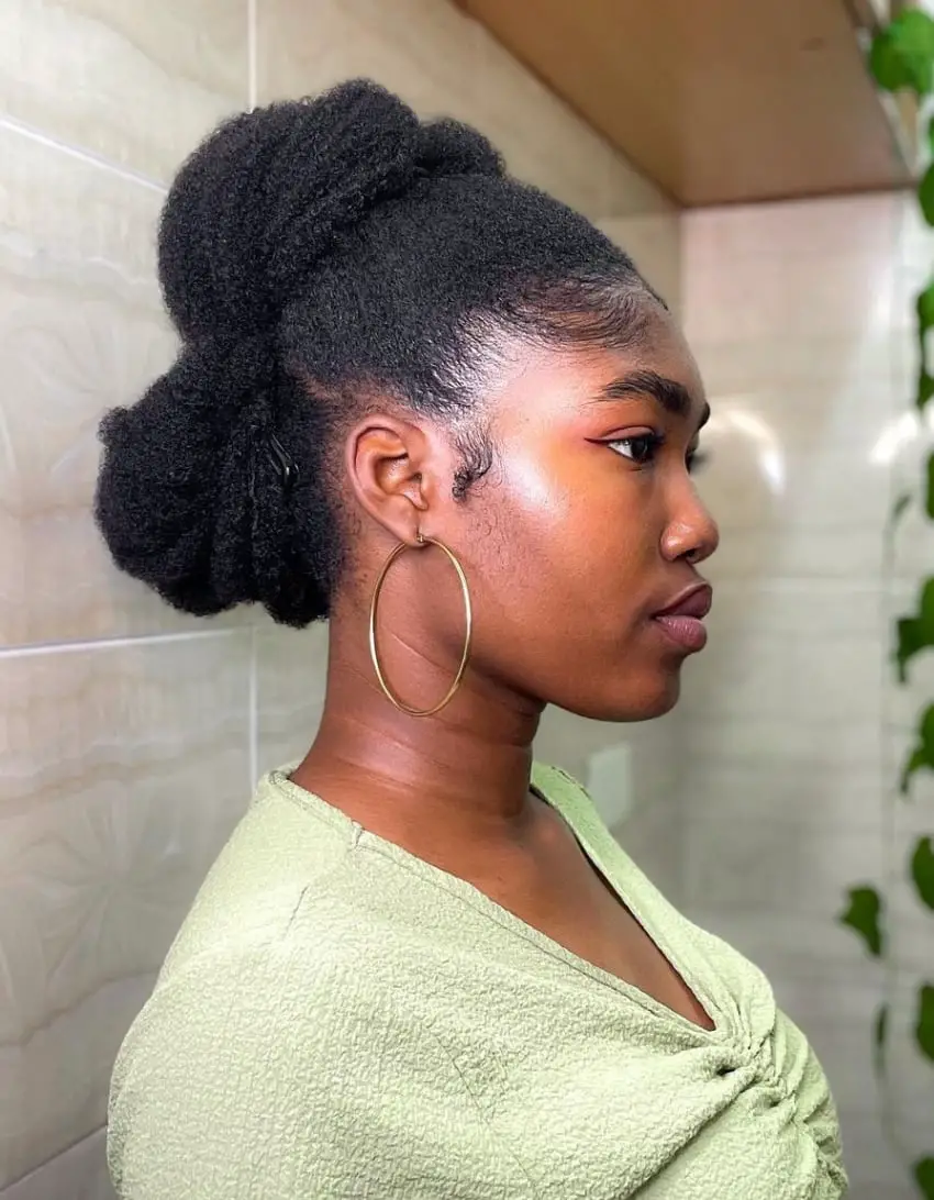 Sleek High Puff Coily Texture Black Sleek High Puff Coily Texture Black — Simple Puff Hairstyles