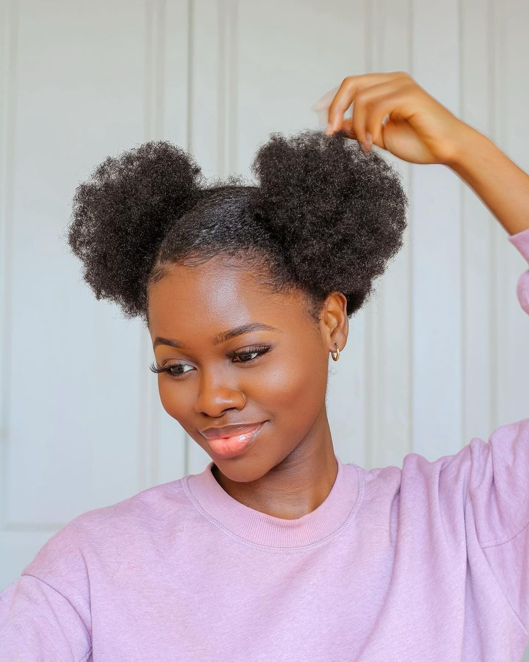 Short Double Puffs Black Coily Hair Short Double Puffs Black Coily Hair — Simple Puff Hairstyles