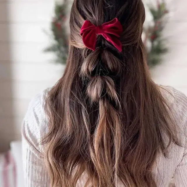 Half-Up Half-Down With Braided Accent Half-Up Half-Down With Braided Accent — Simple Rainy Days Hairstyles
