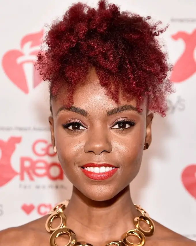 Deep Burgundy Red Shoulder Length Curls — Simple Red Hair Colors