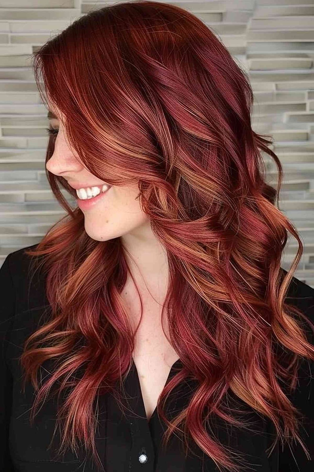 Deep Red With Lighter Highlights Side View — Simple Red Highlights