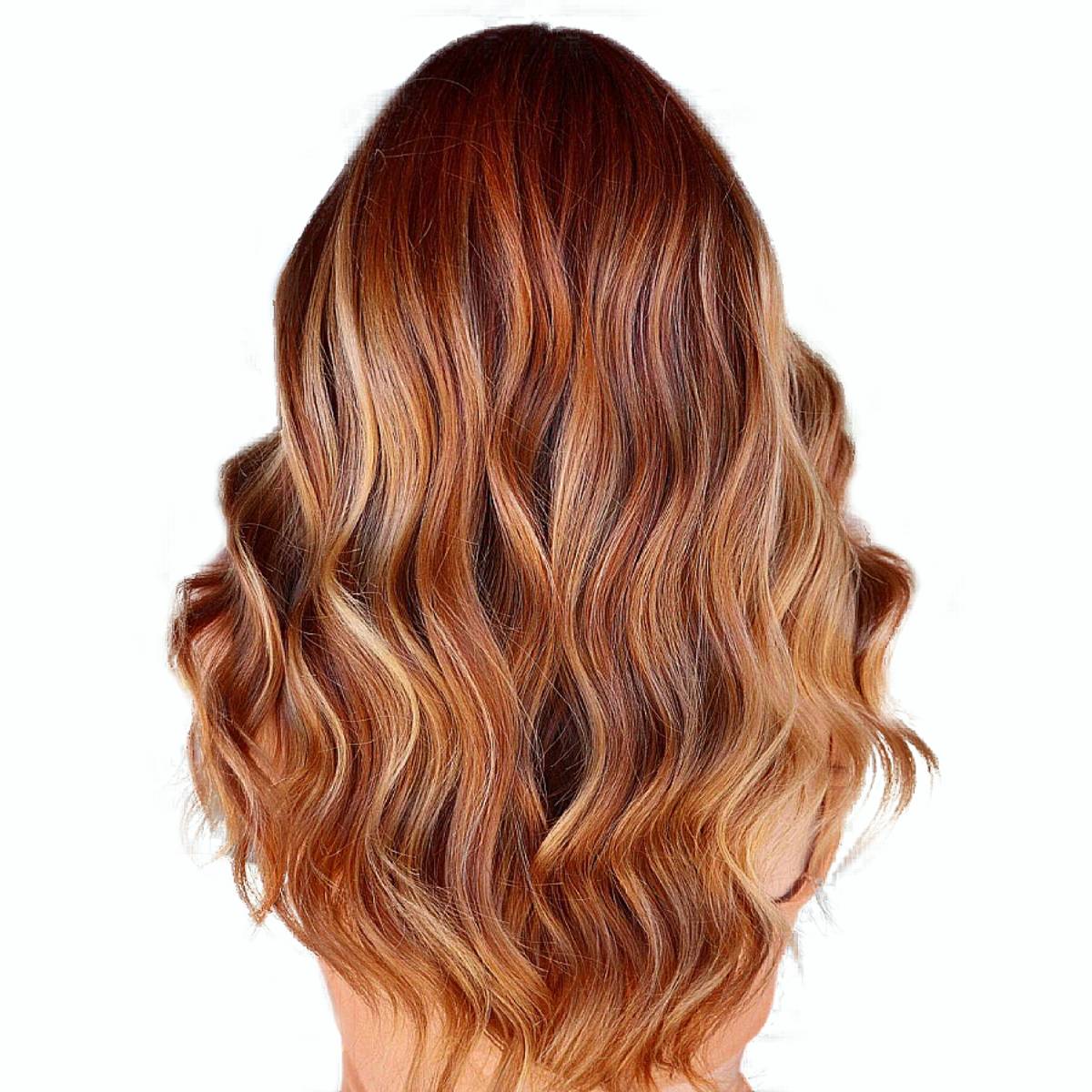 Medium Red With Blonde Highlights Sun-Kissed — Simple Red Highlights