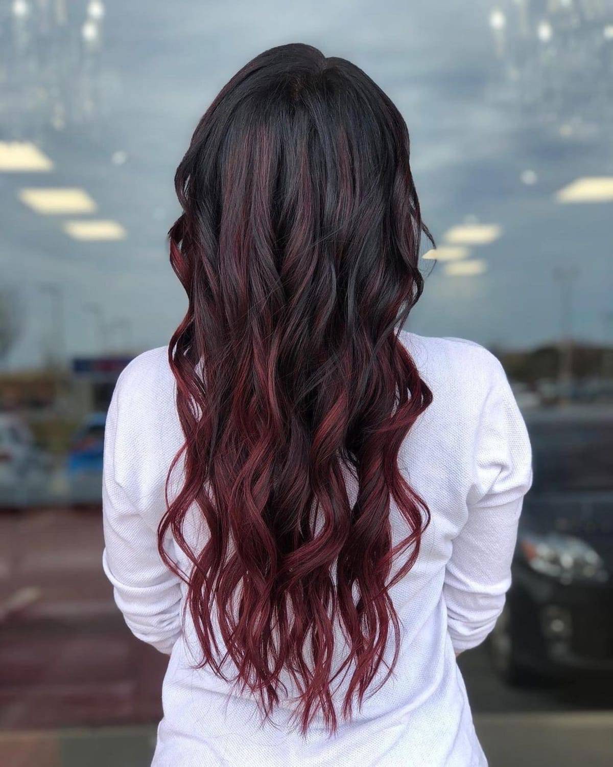 Dark Brown With Deep Red Highlights — Simple Red Highlights
