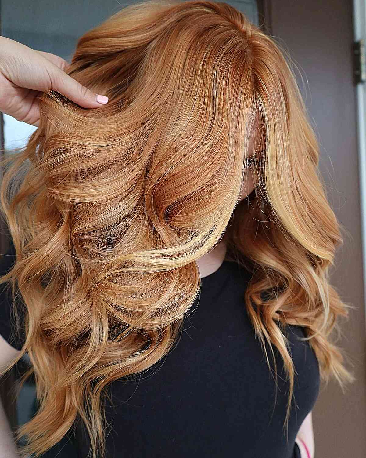 Red With Blonde Highlights Loose Curls — Simple Red Highlights