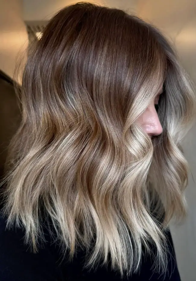 Black Top with Champagne Blonde Balayage and Shadow Root Black Top with Champagne Blonde Balayage and Shadow Root — Simple Shadow Root