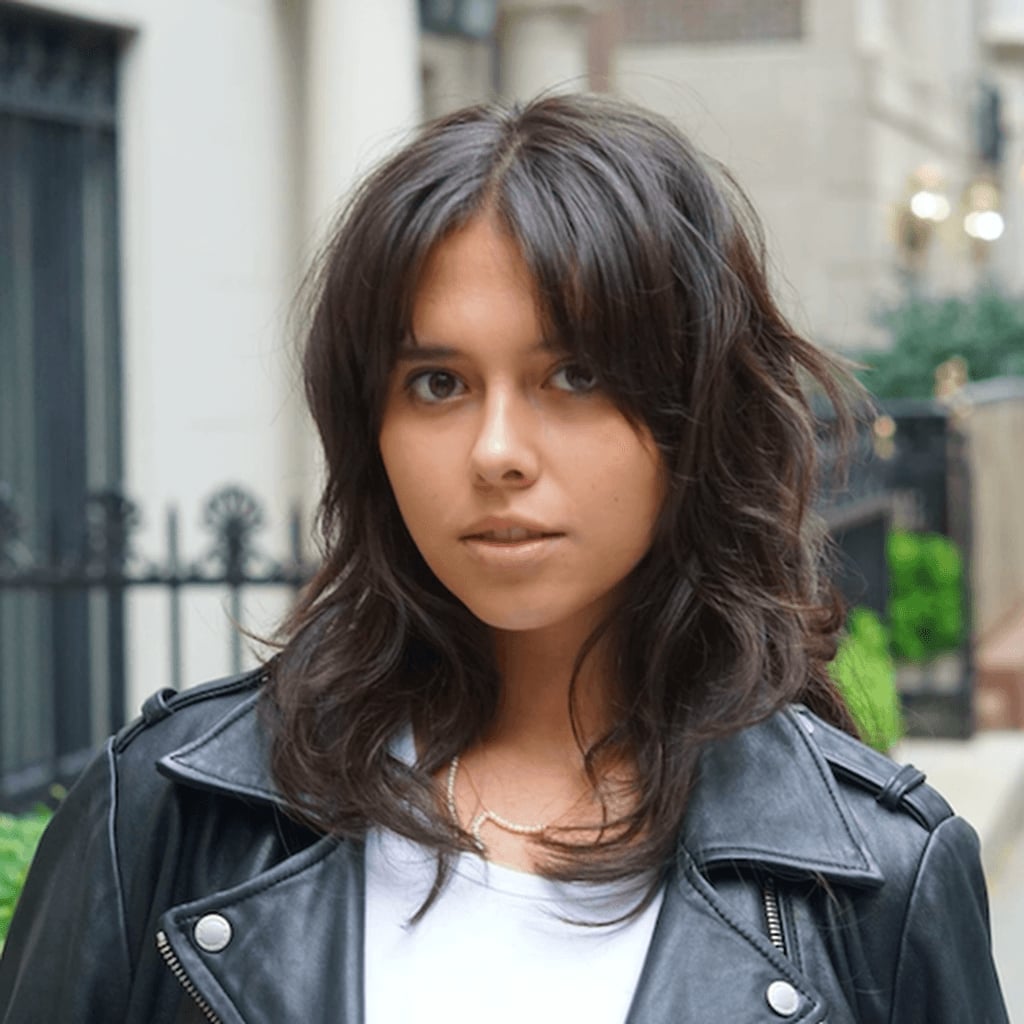 Collarbone Dark Brown Shag Textured Layers, Close-Up Take — Simple Shag Haircut