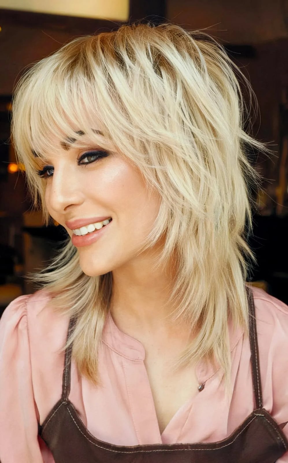 Ash Blonde Collarbone Shag With Choppy Layers, Wavy — Simple Shag Haircut