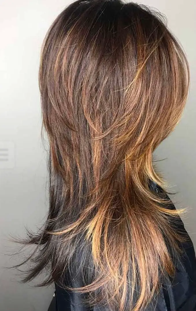 Mid-Back Shag With Heavy Layers No Bangs — Simple Shag Haircut