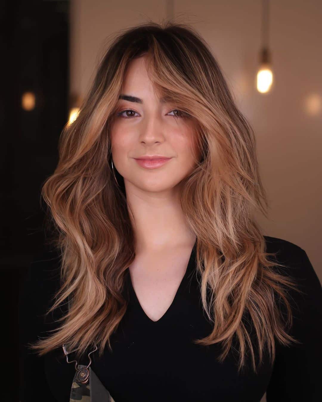 Mid-Back Shag With Balayage And Face-Framing Bangs and Loose Waves Mid-Back Shag With Balayage And Face-Framing Bangs and Loose Waves — Simple Shag Hairstyles