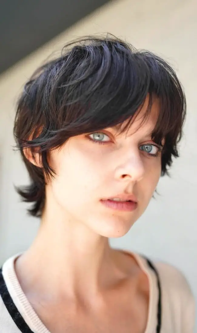Ear Length Shaggy Pixie Bob Violet Tones Ear Length Shaggy Pixie Bob Violet Tones — Simple Shaggy Bob