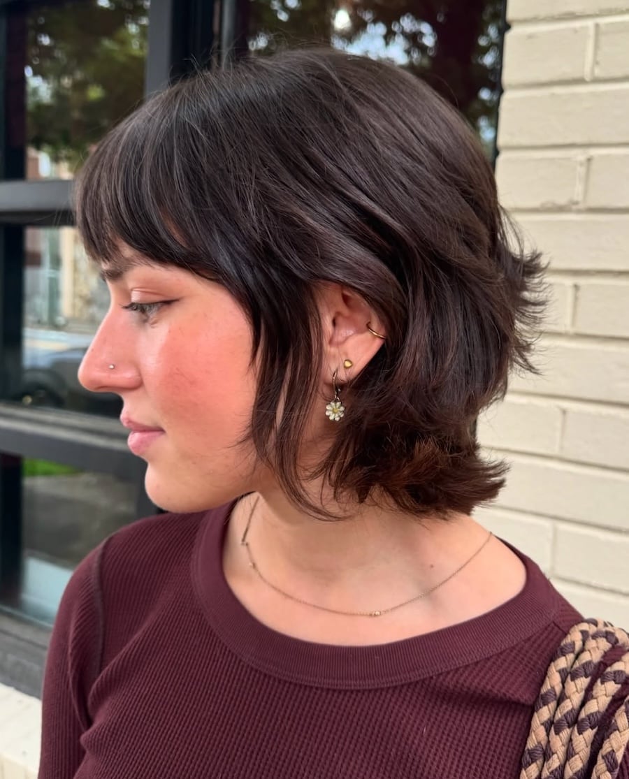 Collarbone Shaggy Bob With Flipped Out Ends — Simple Shaggy Bob Haircut