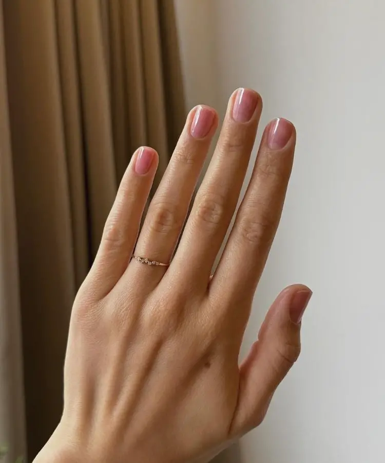 Sheer Pink Short Oval Jelly Nails With Offering A Translucent Sheer Pink Short Oval Jelly Nails With Offering A Translucent — Simple Sheer Nails