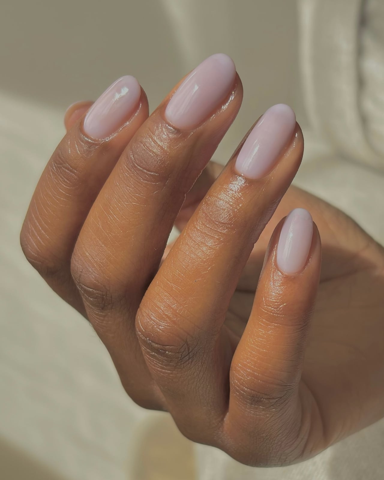 Sheer Milky Lilac Short Oval Nails, Everyday Version Sheer Milky Lilac Short Oval Nails, Everyday Version — Simple Sheer Nails