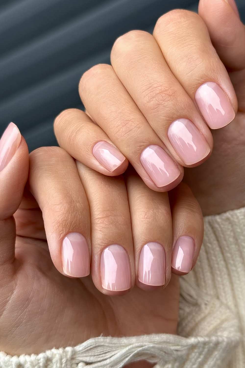 Sheer Pale Pink Jelly Short Square Nails With A Clean Cuticle Area Sheer Pale Pink Jelly Short Square Nails With A Clean Cuticle Area — Simple Sheer Nails