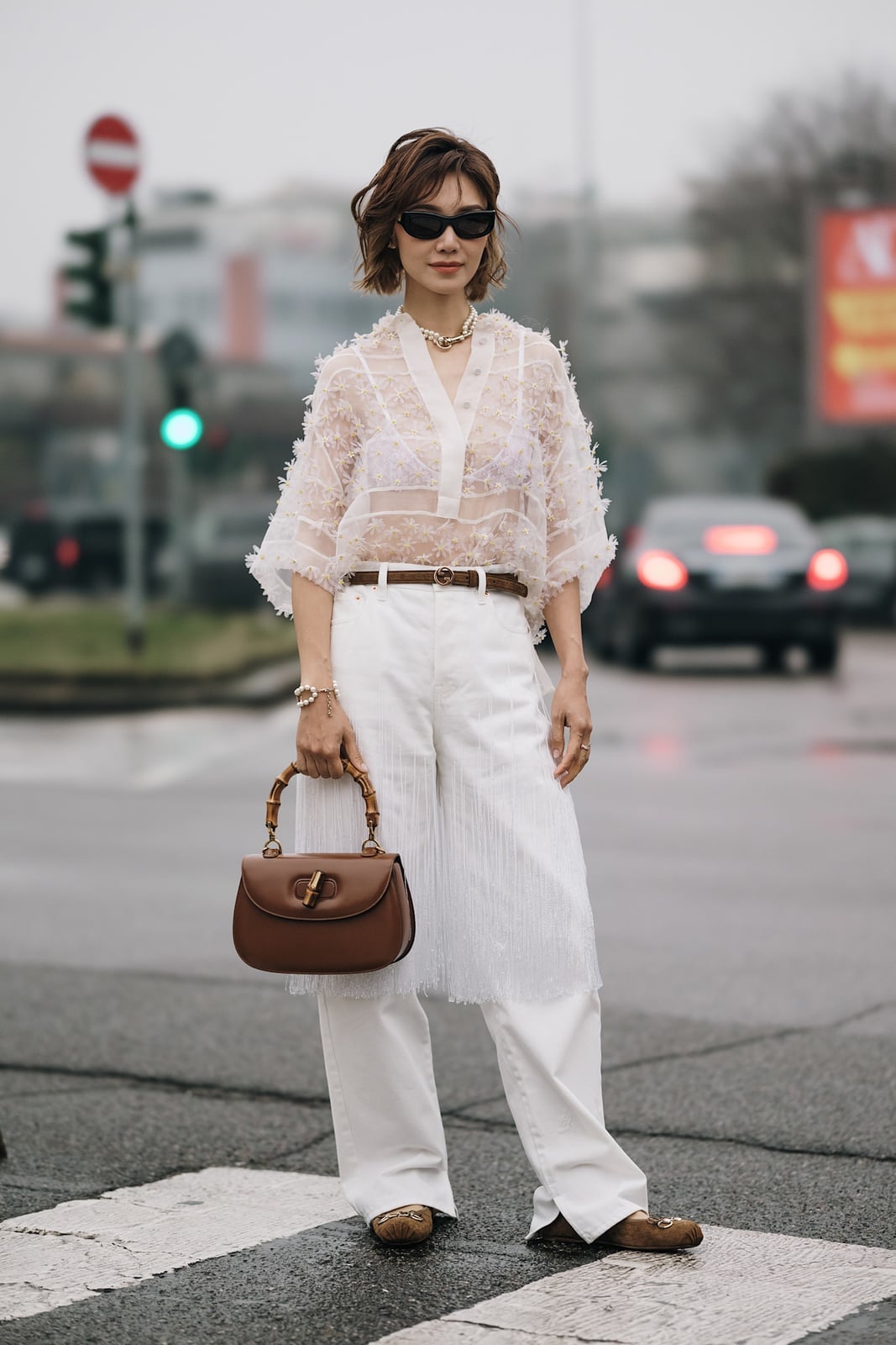 White Sheer Lace Top With Fringe White Sheer Lace Top With Fringe — Simple Sheer Top Outfit