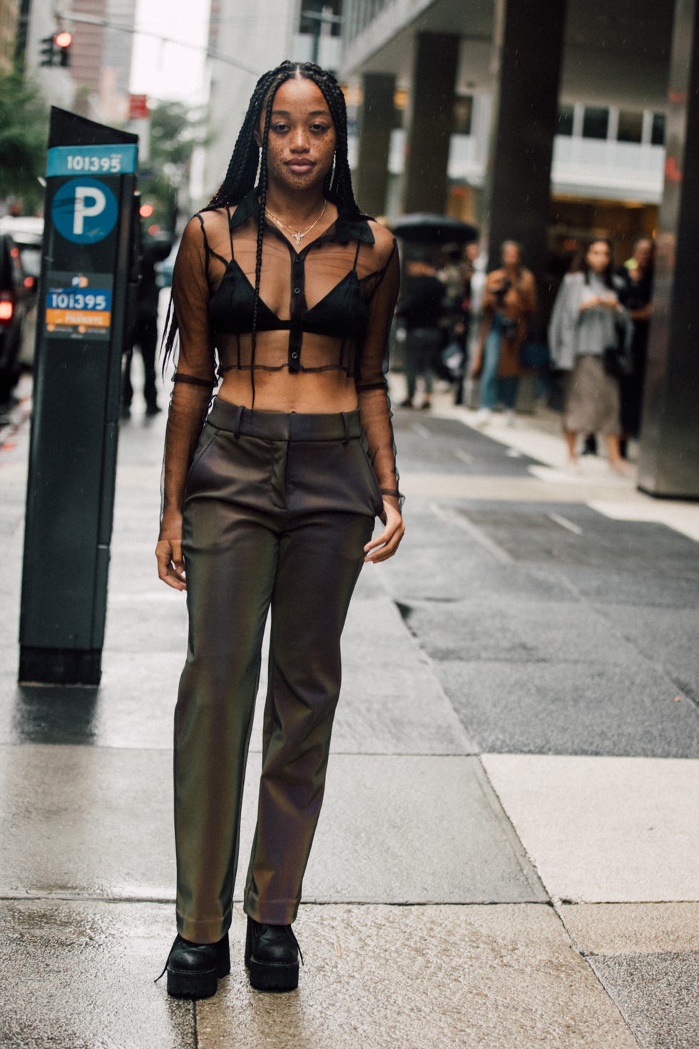 Sheer Black Button-Up Shirt Sheer Black Button-Up Shirt — Simple Sheer Top Outfit