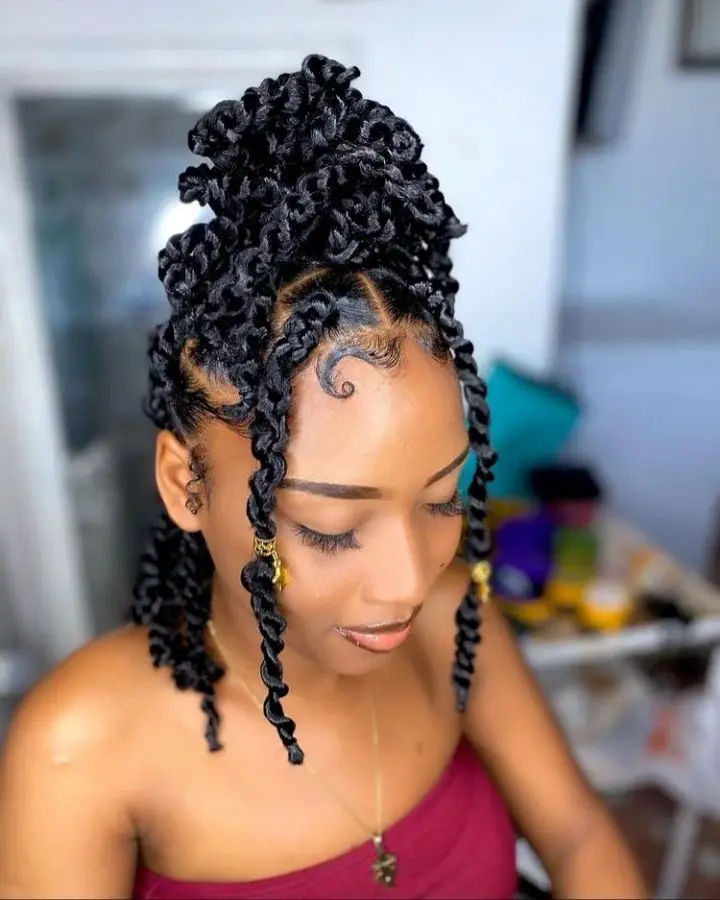 Black Pixie Cut With Short Straight Braids — Simple Short Braids