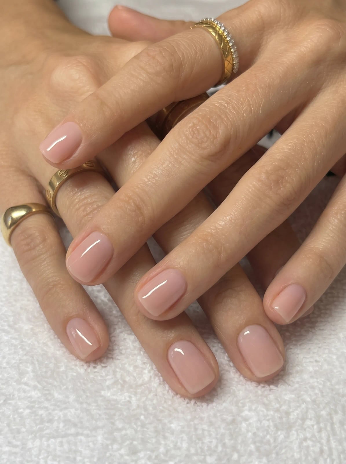 Natural Sheer Nude Short Square Nails — Simple Short Classy Nails