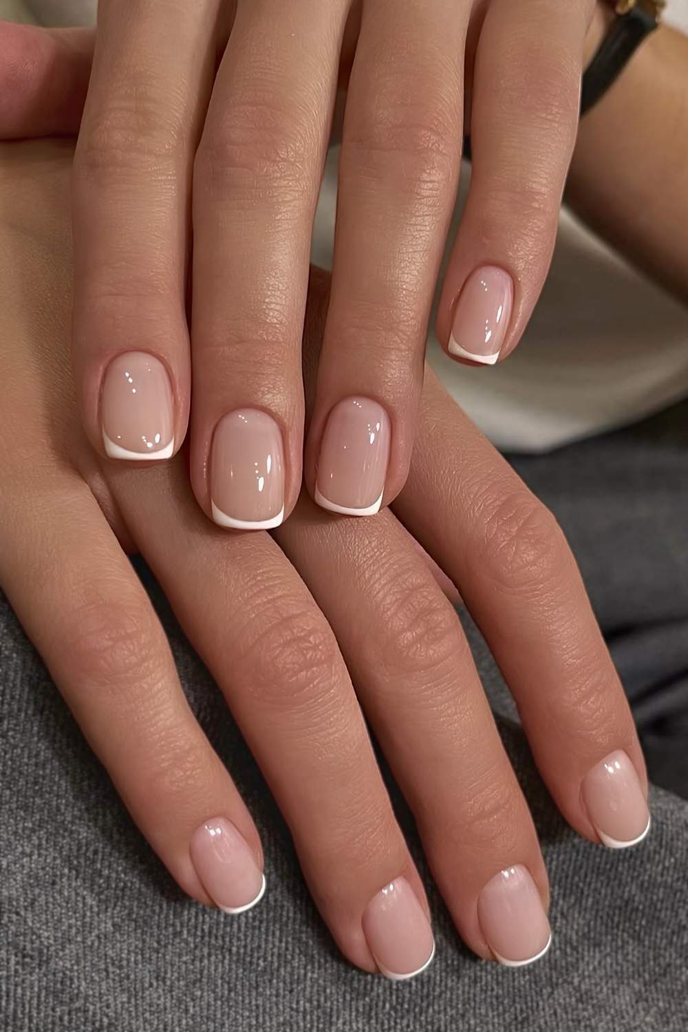 Immaculate Short Square White French Tips — Simple Short French Tip Nails