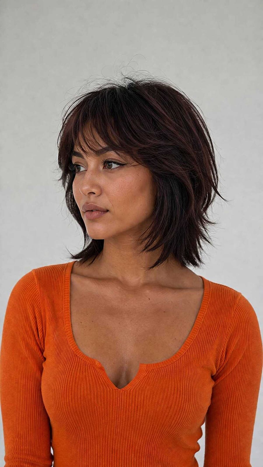 Air Dried Shag With Curtain Bangs — Simple Short Wolf Cut