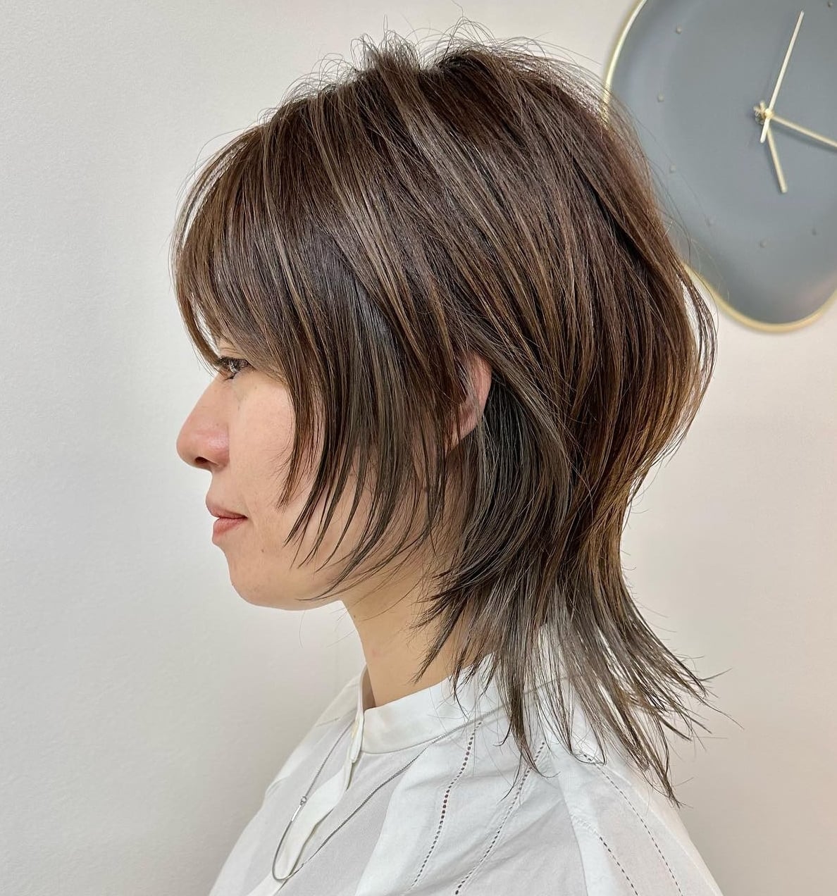Short Brown Wolf Cut With Wispy Bangs — Simple Short Wolf Cut