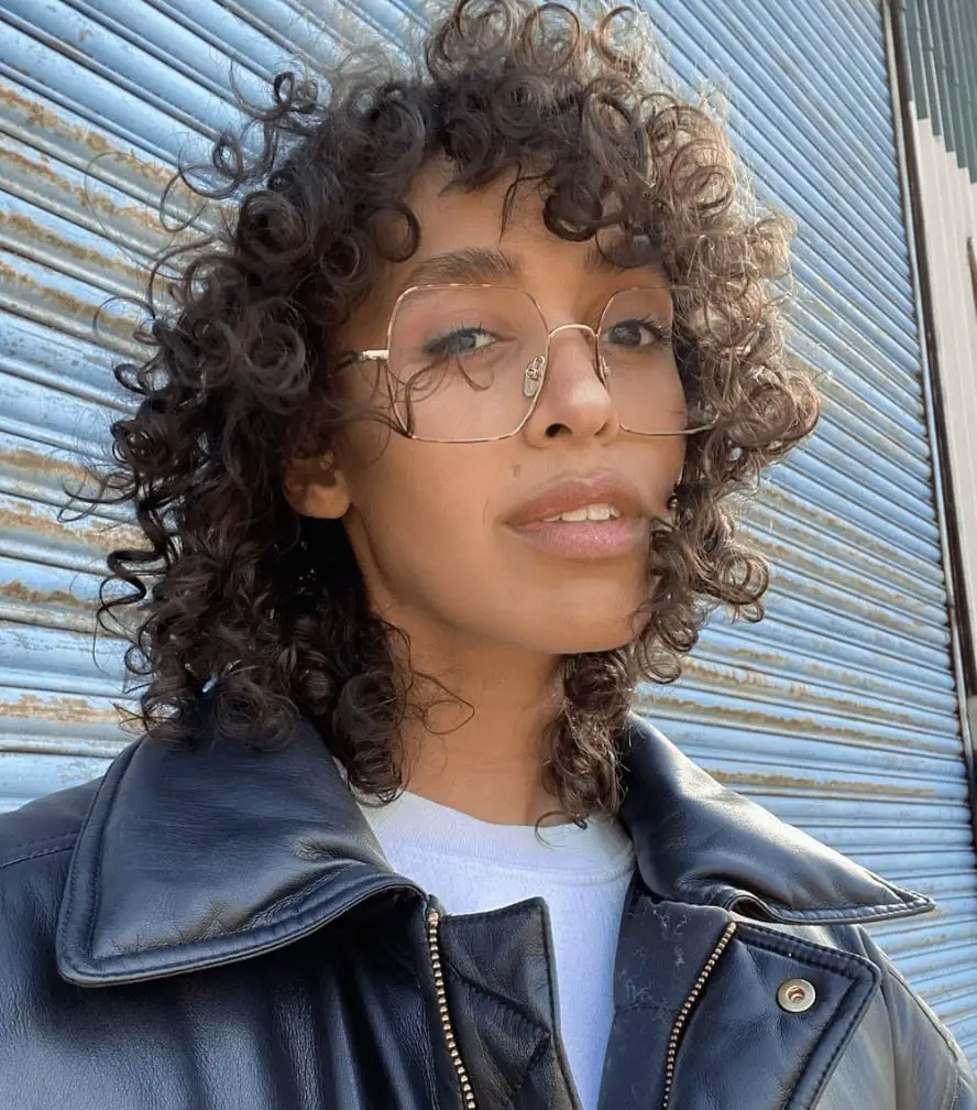 Short Wolf Cut With Defined Curly Bangs — Simple Short Wolf Cut