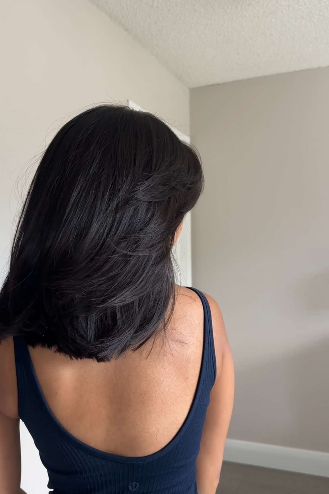 Black Shoulder Length Layered Blowout Black Shoulder Length Layered Blowout — Simple Shoulder Length Haircuts