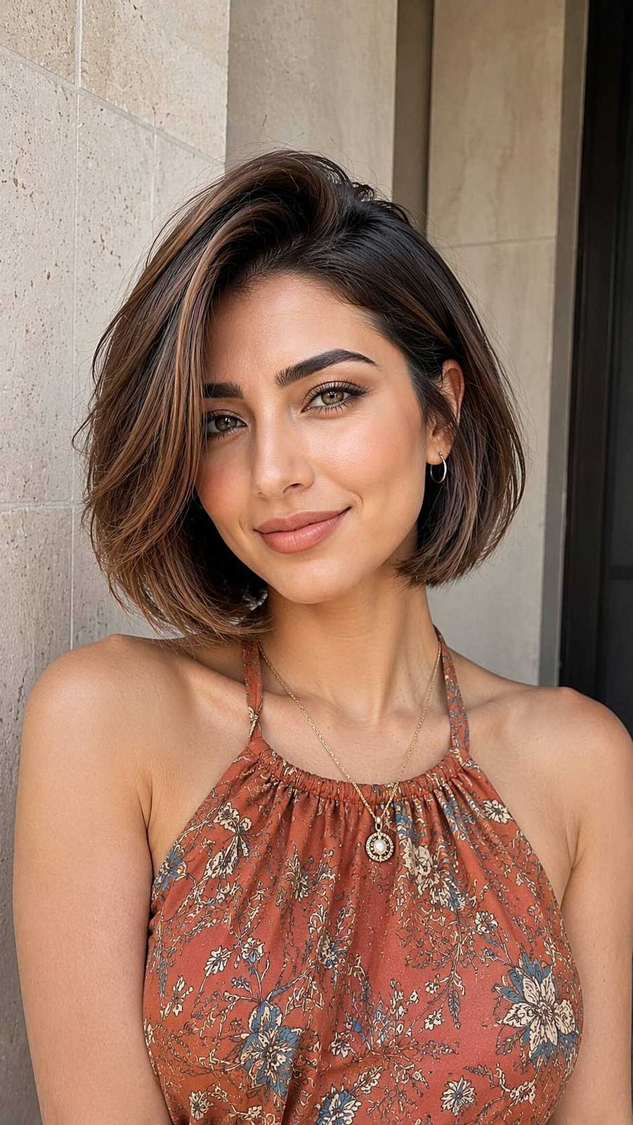 Printed Halter Top Side Part Printed Halter Top Side Part — Simple Side Part