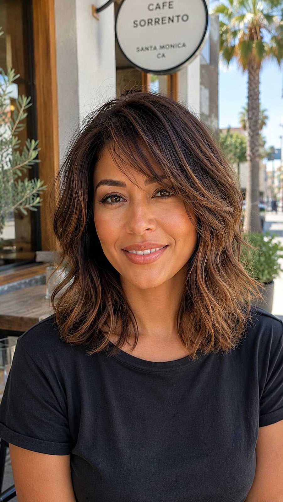 Fitted Black T-Shirt Side Part Fitted Black T-Shirt Side Part — Simple Side Part