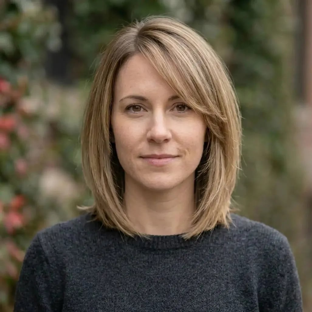 Collarbone Bob With Face Framing Layers, Close-Up Take Collarbone Bob With Face Framing Layers, Close-Up Take — Simple Side Part Bob