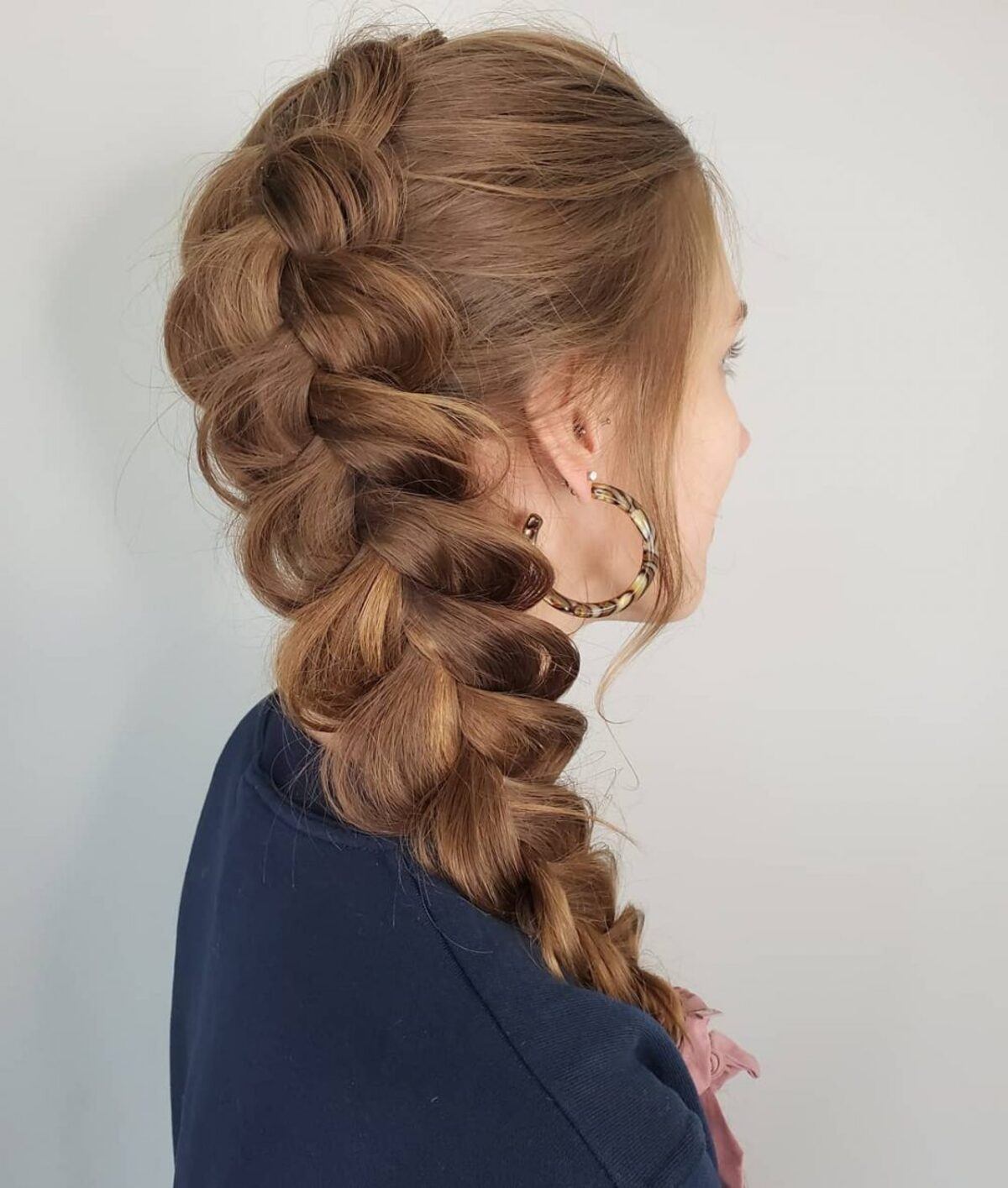 Honey Blonde Balayage Braid Collarbone — Simple Side Part Braids