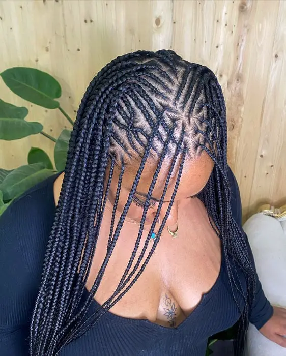 Flip Over Fulani Braids Side-Swept — Simple Side Part Braids