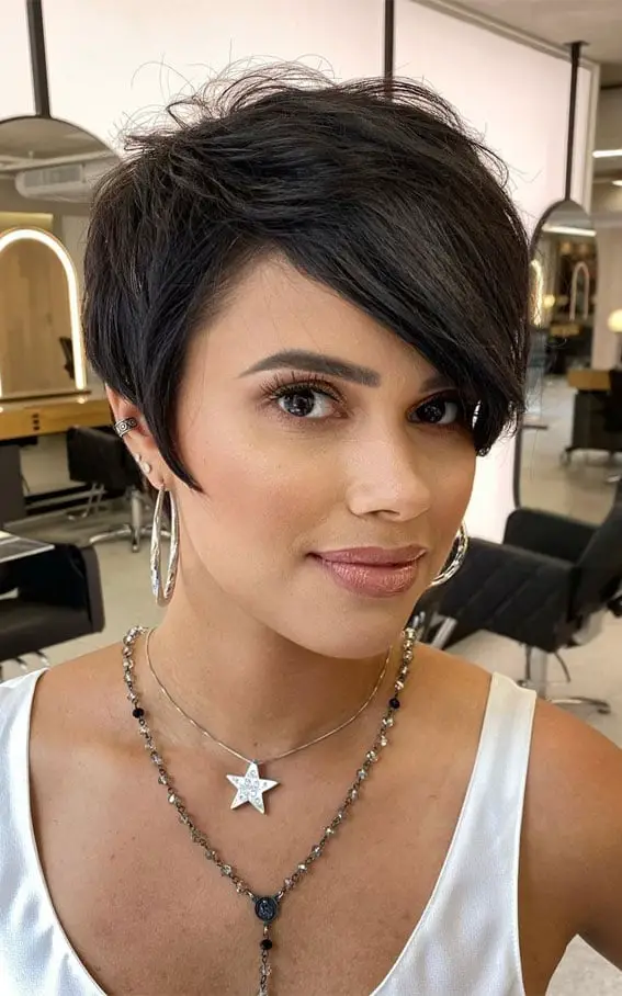 Edgy Pixie Cut With Asymmetrical Bangs — Simple Side Part Hairstyles