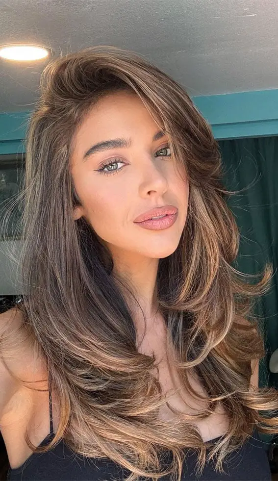 Mid-Back Dark Blonde With Highlights — Simple Side Part Hairstyles