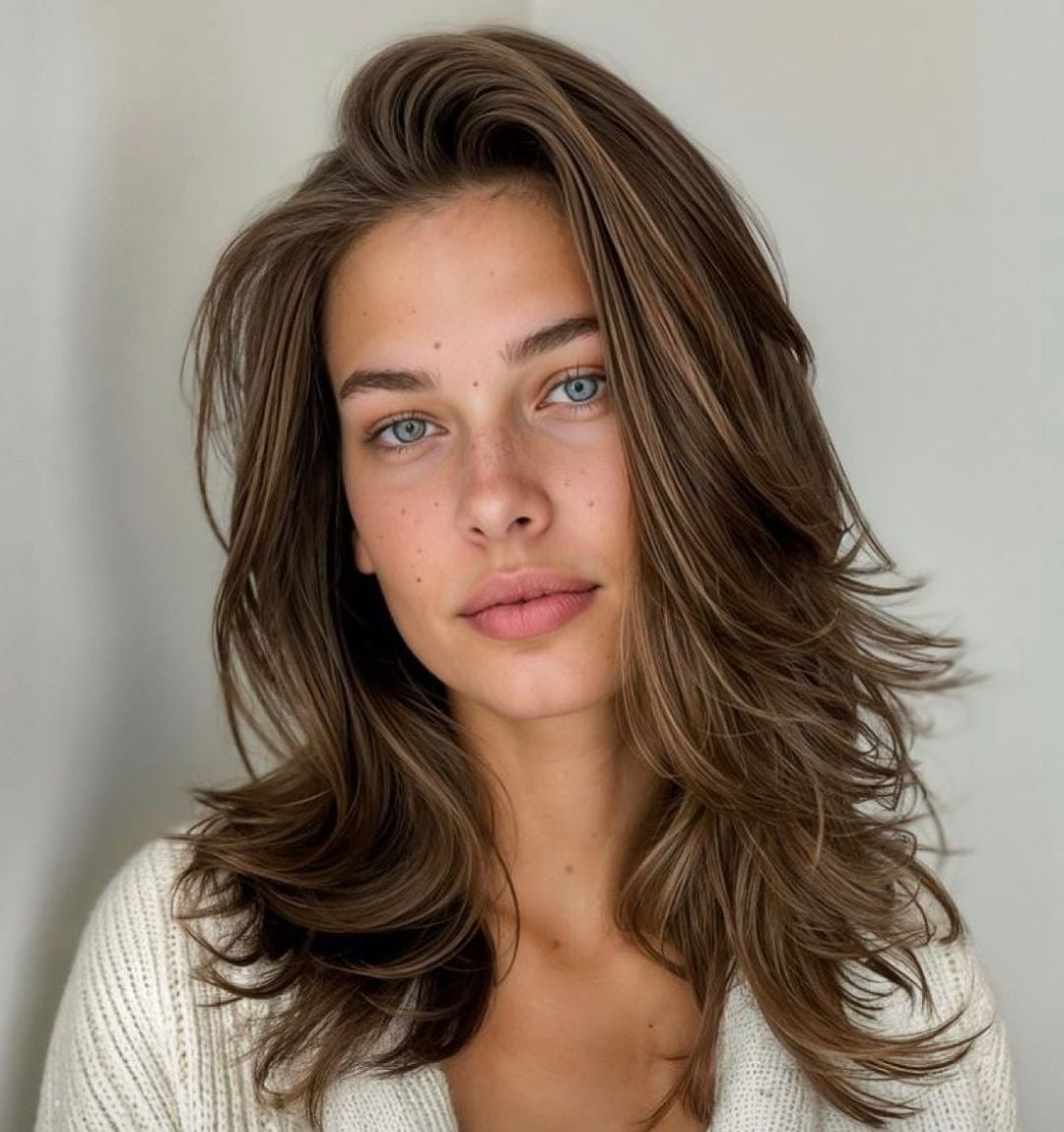 Mid-Back Wavy Hair With Soft Layers — Simple Side Part Hairstyles