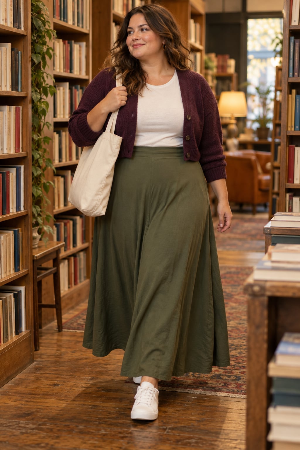 Olive A-line Maxi Skirt Outfit Olive A-line Maxi Skirt Outfit — Simple Skirt Outfit Plus Size