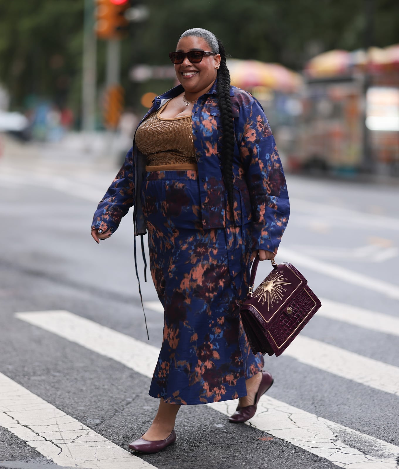 Printed Midi Skirt with Matching Jacket Printed Midi Skirt with Matching Jacket — Simple Skirt Outfit Plus Size