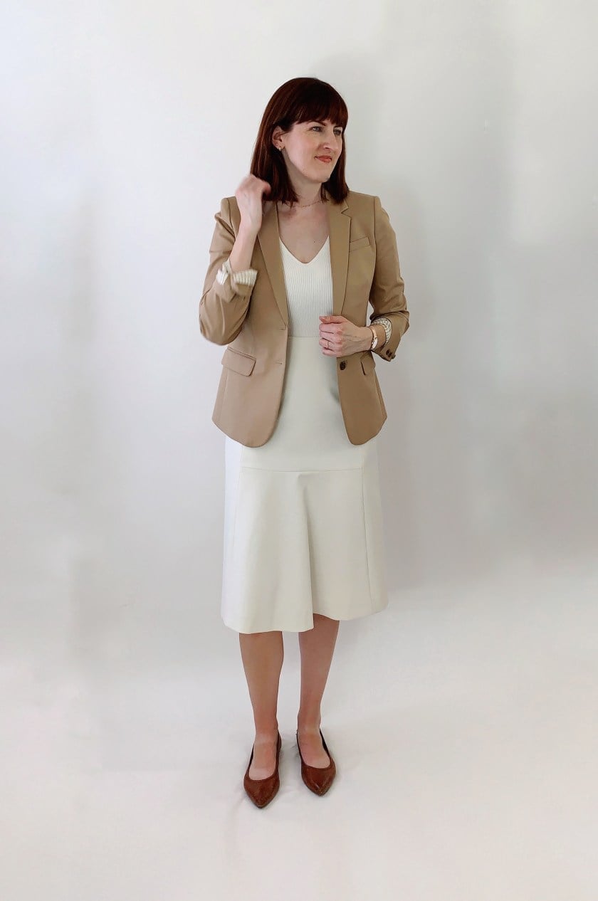 Navy Pencil Skirt with Fuchsia Blazer Navy Pencil Skirt with Fuchsia Blazer — Simple Skirt Outfit Work