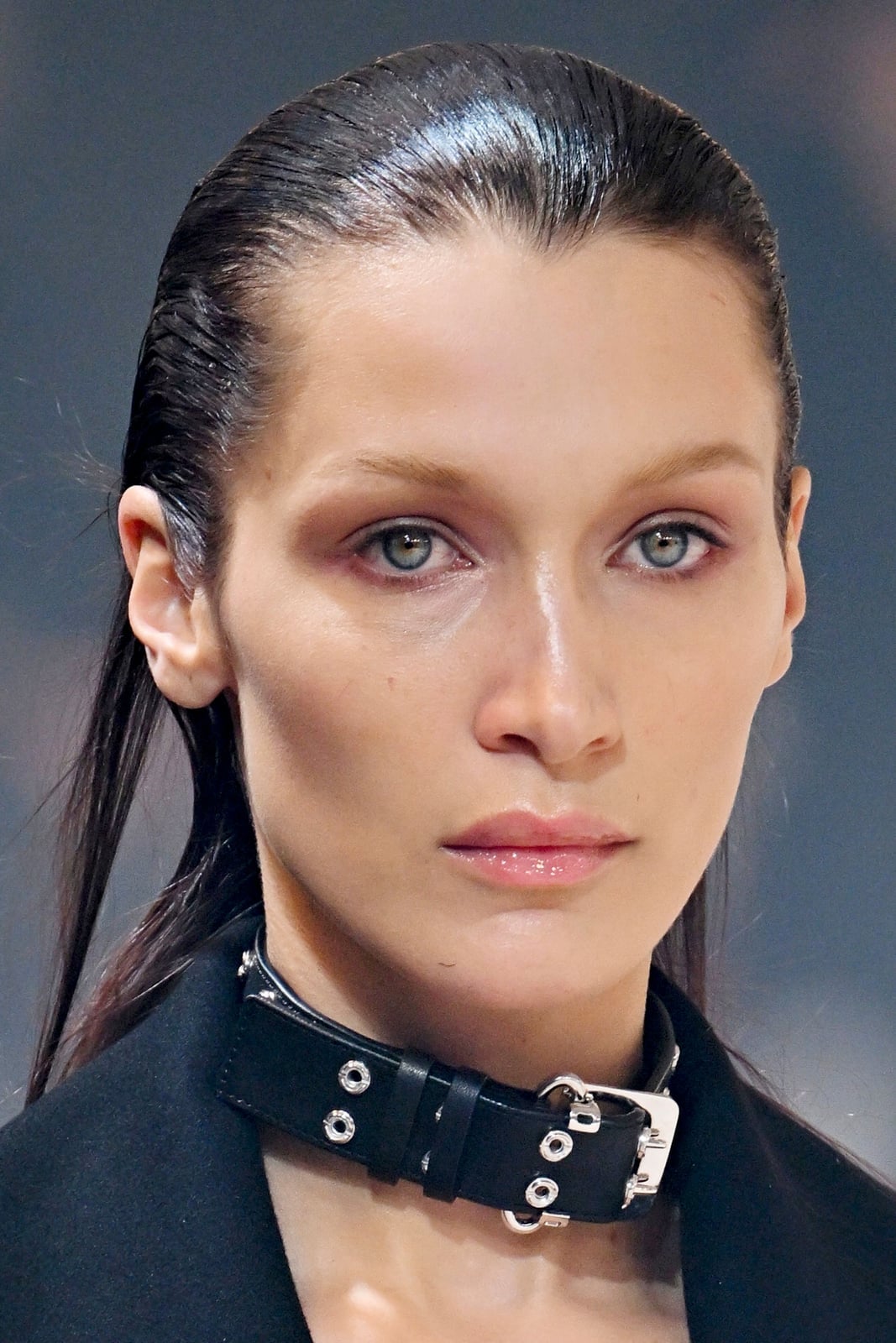 High Gloss Dark Brown Wet Look High Gloss Dark Brown Wet Look — Simple Slicked Back Hair