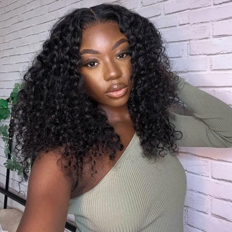 Shoulder Length Dark Brown Defined Curls Blowout, Close-Up Take Shoulder Length Dark Brown Defined Curls Blowout, Close-Up Take — Simple Soft Curls