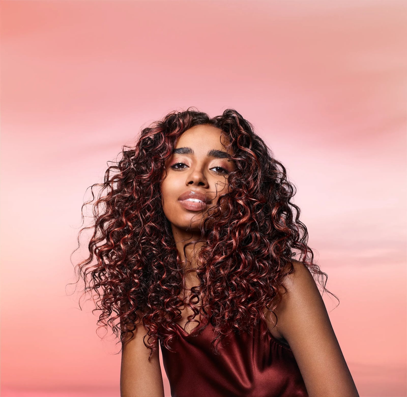 Mid-Back Dark Brown With Auburn Highlights Mid-Back Dark Brown With Auburn Highlights — Simple Soft Curls