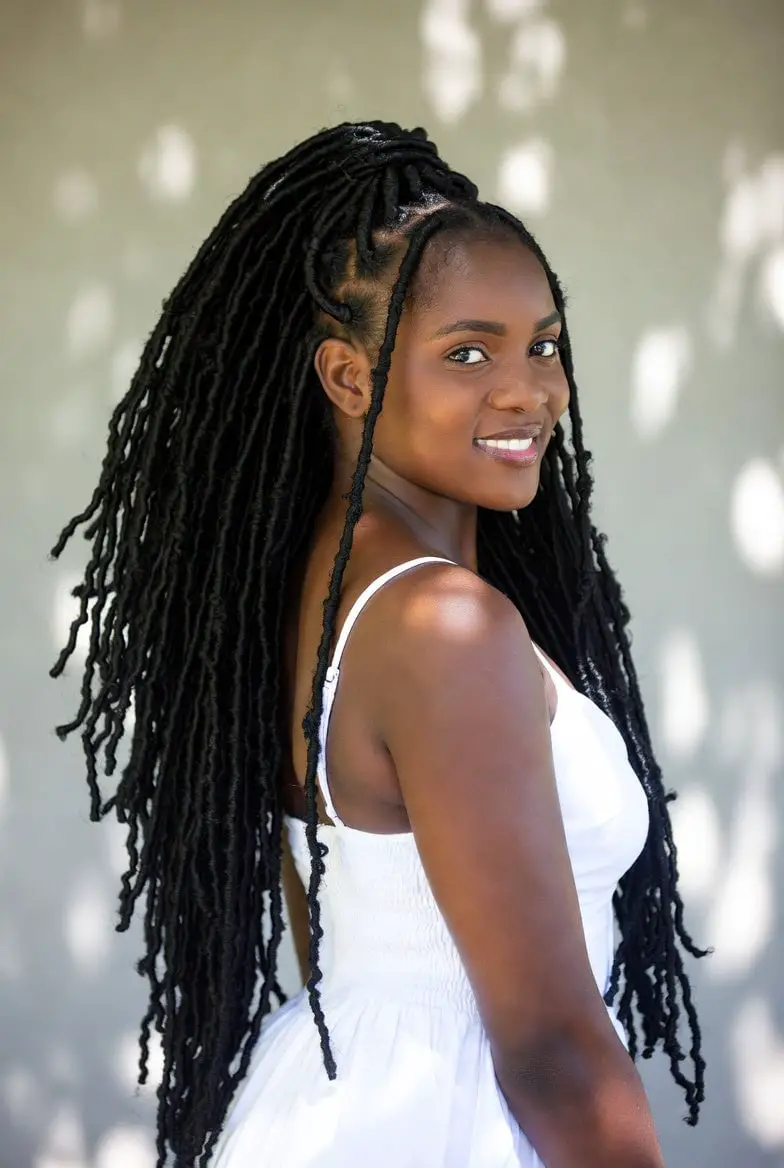 Long Black Locs High Ponytail Style Long Black Locs High Ponytail Style — Simple Soft Locs Hairstyles