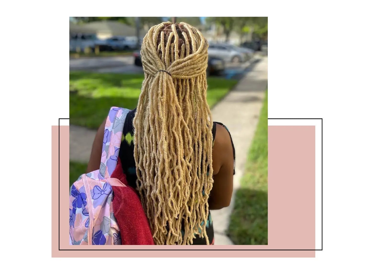 Blonde Mid-Back Locs High Ponytail, Wavy Blonde Mid-Back Locs High Ponytail, Wavy — Simple Soft Locs Hairstyles