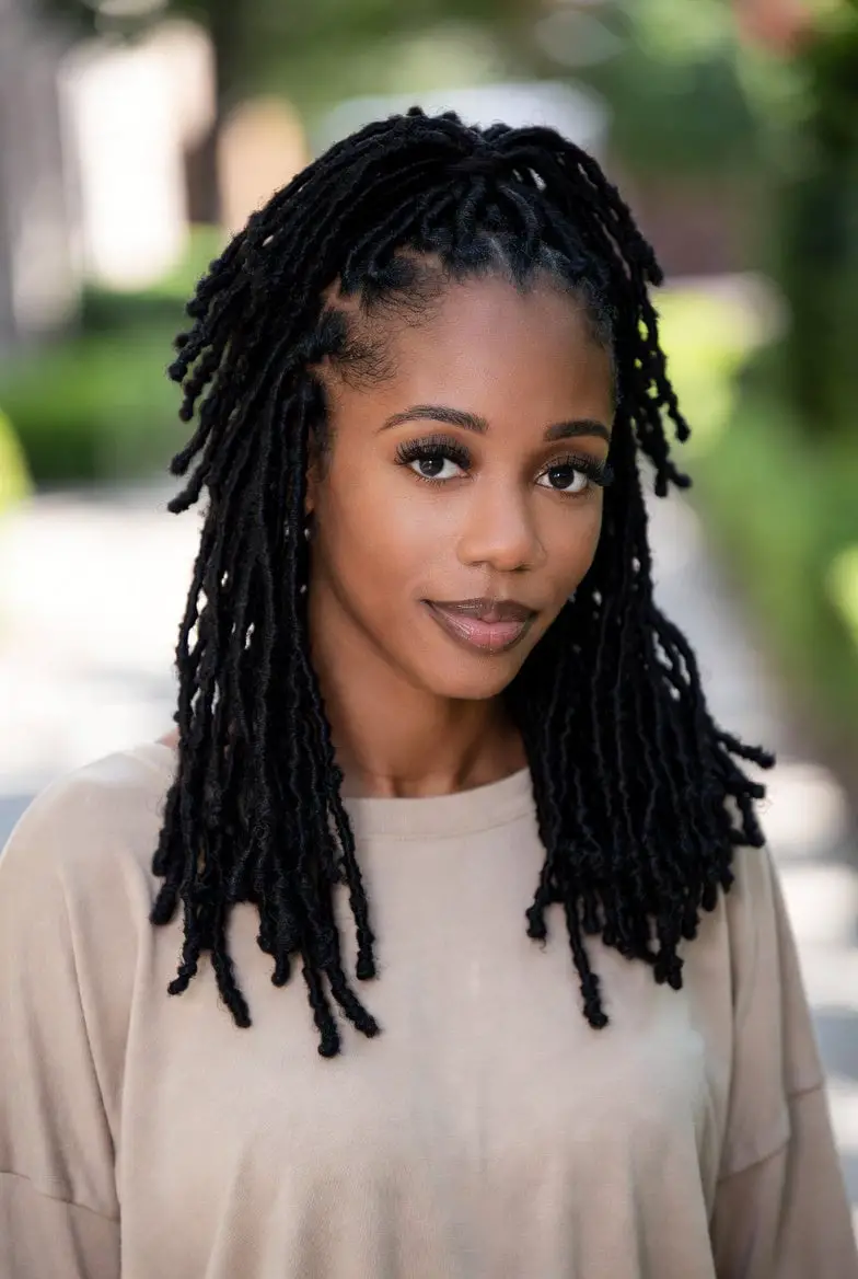Shoulder Length Black Locs Air Dried Shoulder Length Black Locs Air Dried — Simple Soft Locs Hairstyles