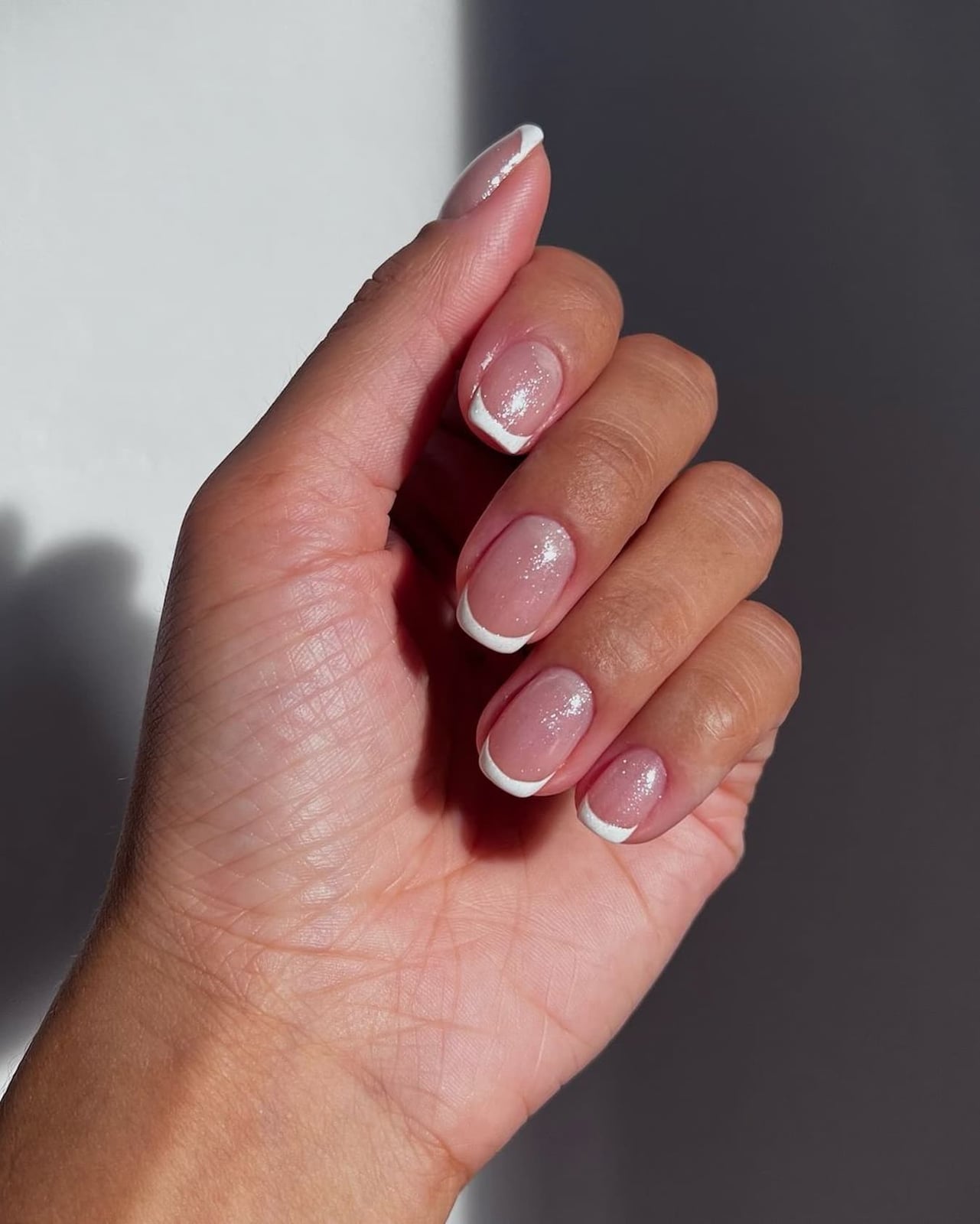 Classic White French Tip Short Squoval Nails, Glossy Classic White French Tip Short Squoval Nails, Glossy — Simple Squoval Nails