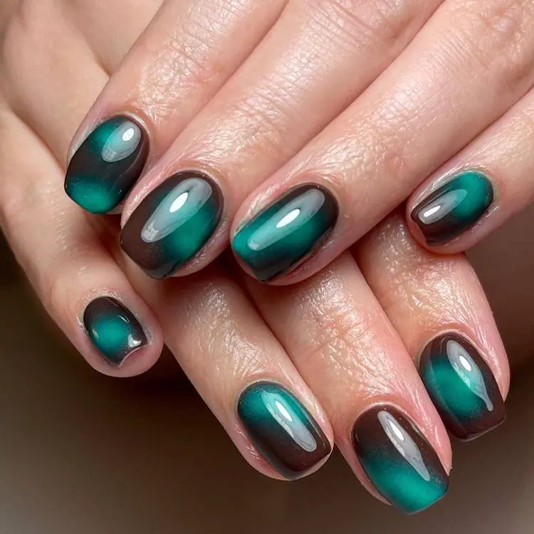 Mesmerizing Cat Eye Short Square Nails Mesmerizing Cat Eye Short Square Nails — Simple Squoval Nails