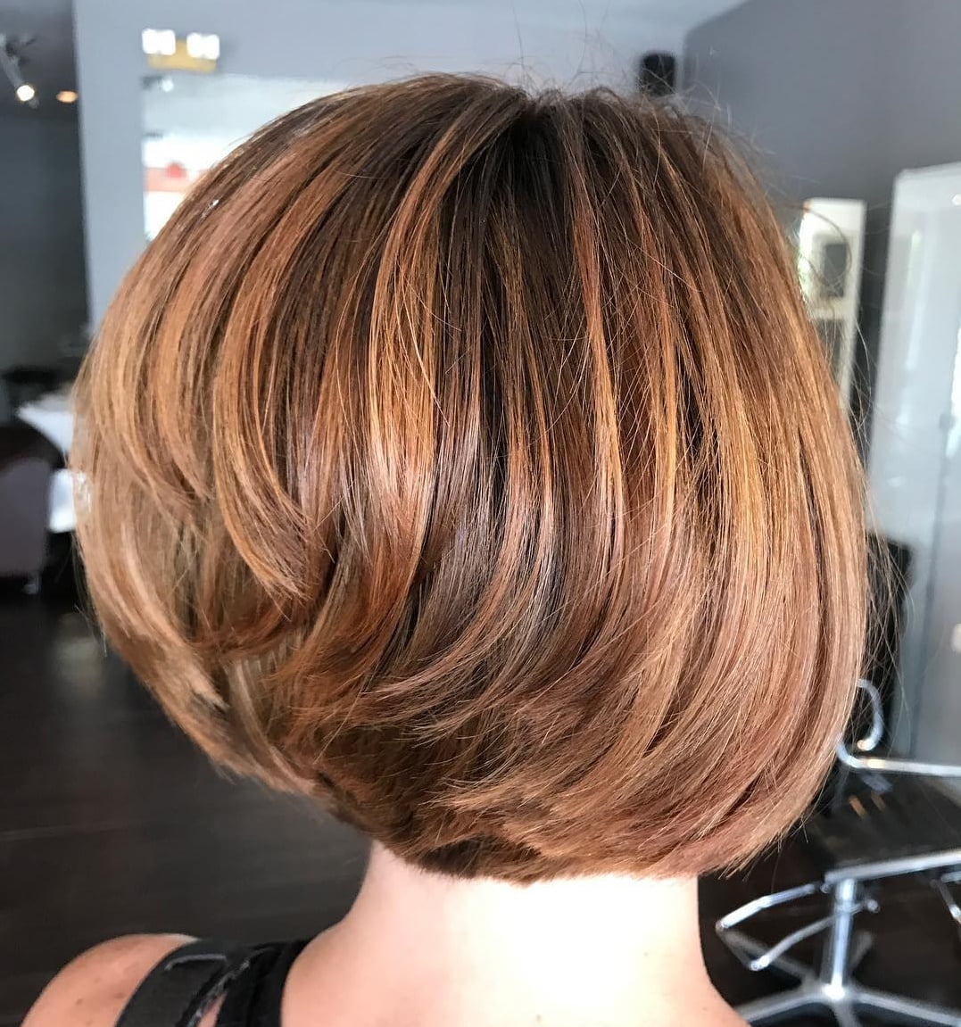Brown With Blonde Highlights Bob Brown With Blonde Highlights Bob — Simple Stacked Bob