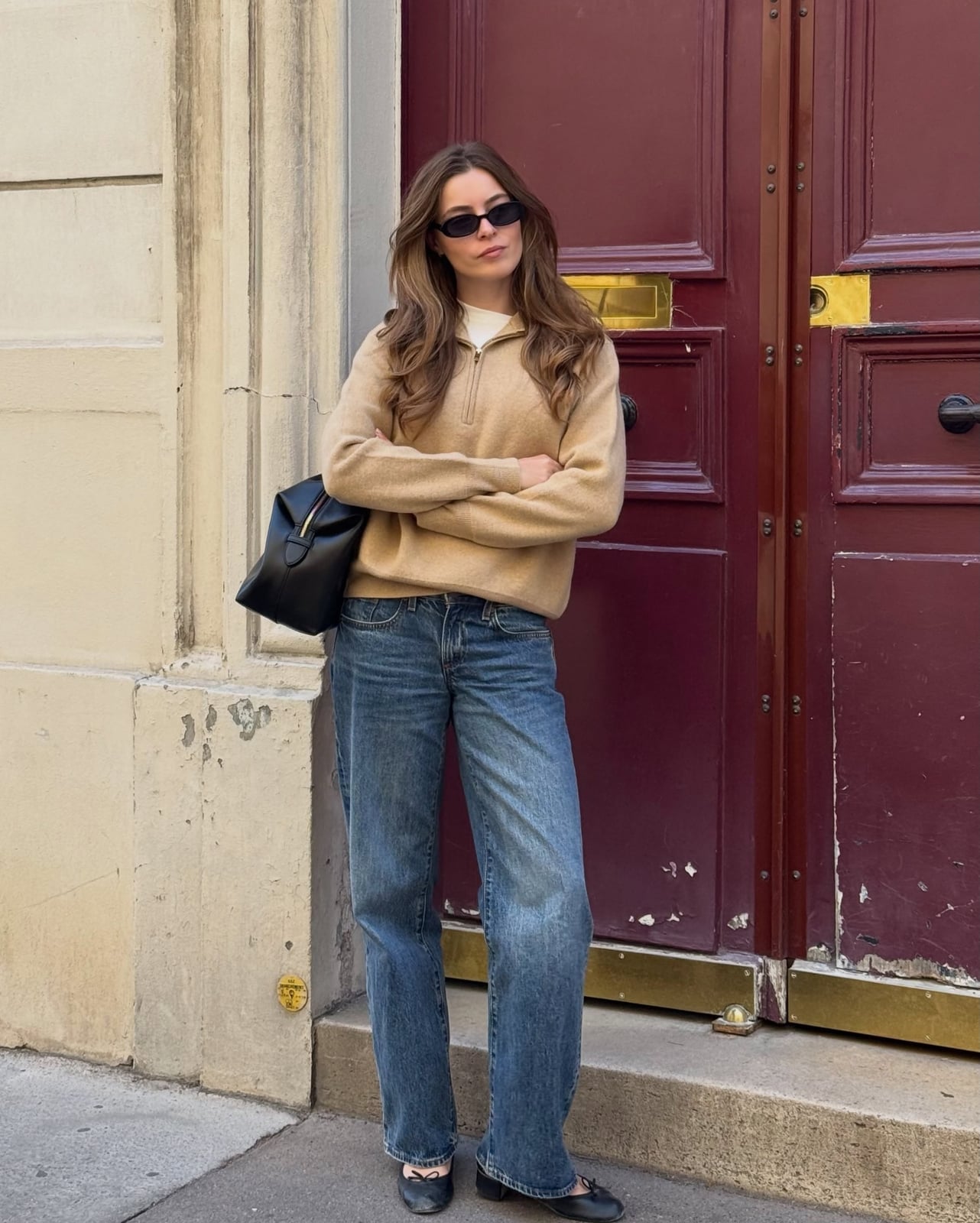 Quarter-Zip Sweater With Straight Leg Jeans Quarter-Zip Sweater With Straight Leg Jeans — Simple Straight Leg Jeans Outfits