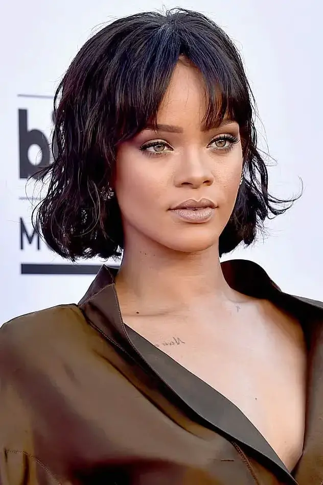Dark Brown Bob With Choppy Bangs — Simple Textured Bob