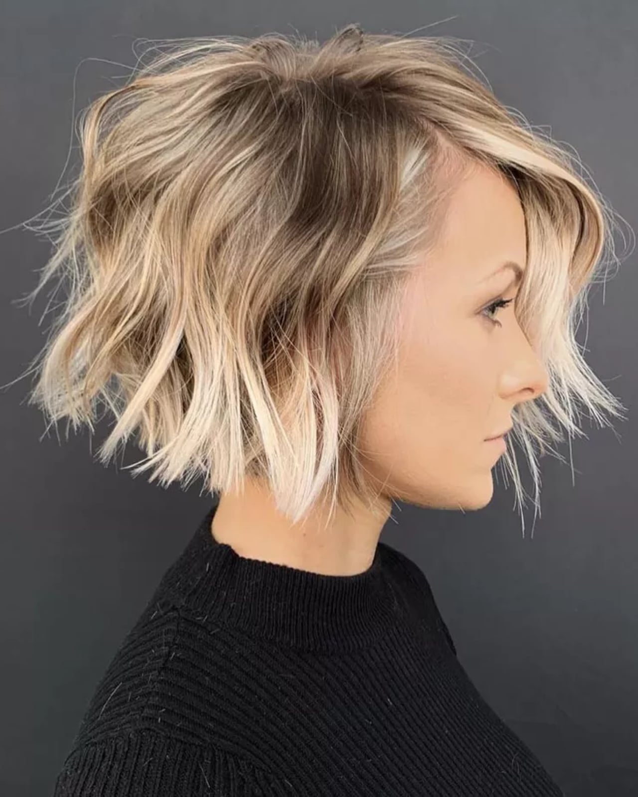 Blonde Bob With Invisible Layers — Simple Textured Bob